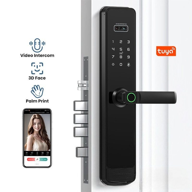 Smart Home Door Lock - EGFirtor Semi-automaticTuya Fingerprint Password Lock Home