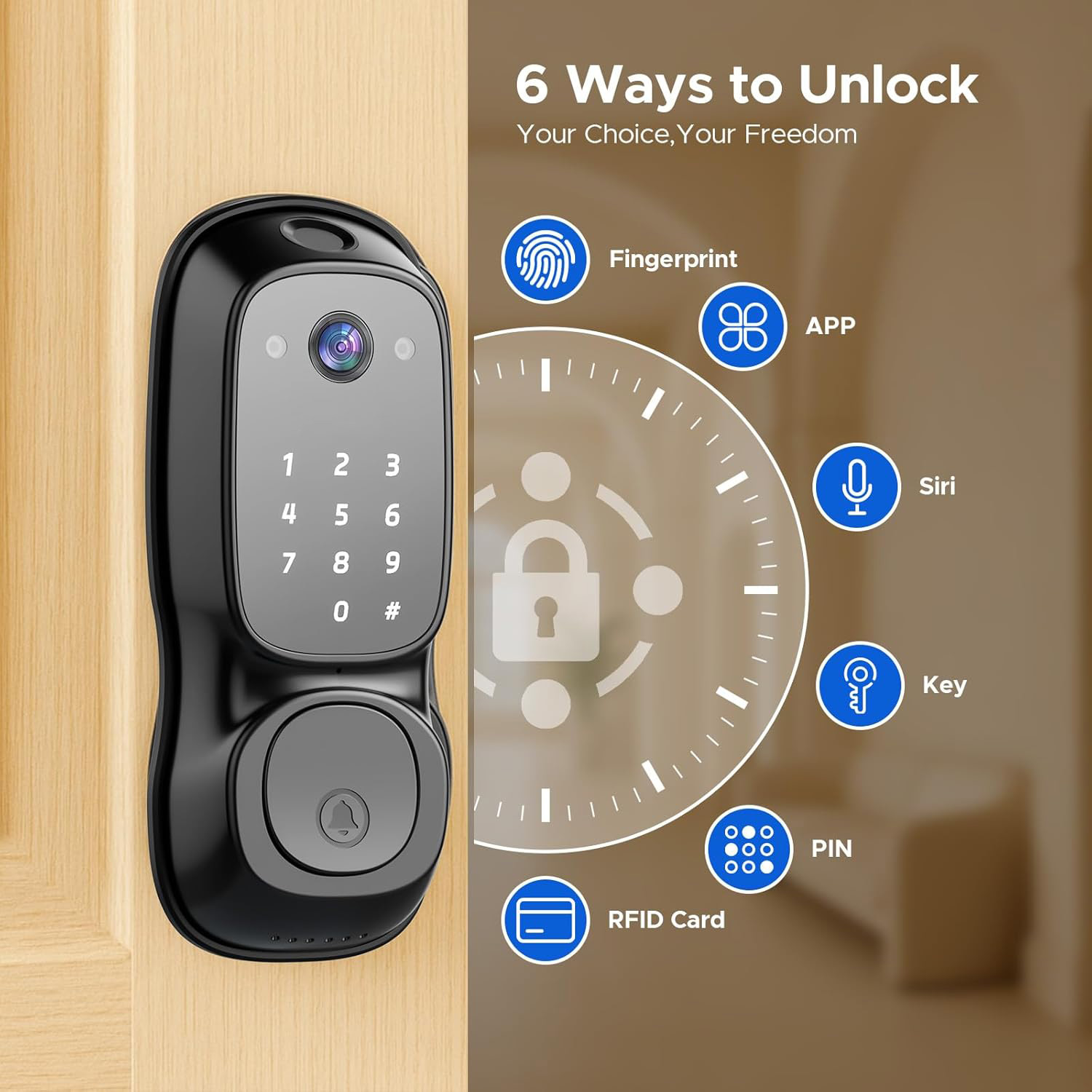 Tuya Wifi Smart Door Lock ‎Cam - Smart Door Lock ulasan dan harga