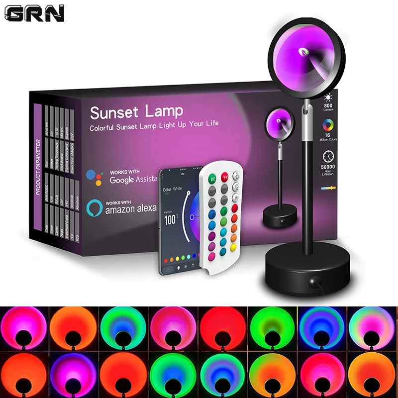 Smart LED Sunset Lamp Colorful - Smart Home Lighting Control ulasan dan harga