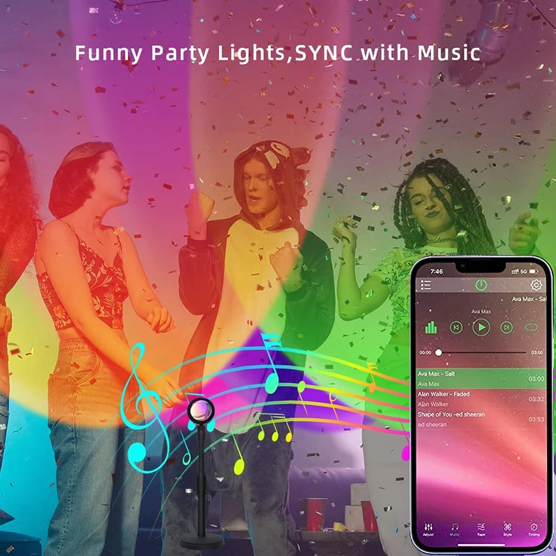 Smart LED Sunset Lamp Colorful - Smart Home Lighting Control ulasan dan harga