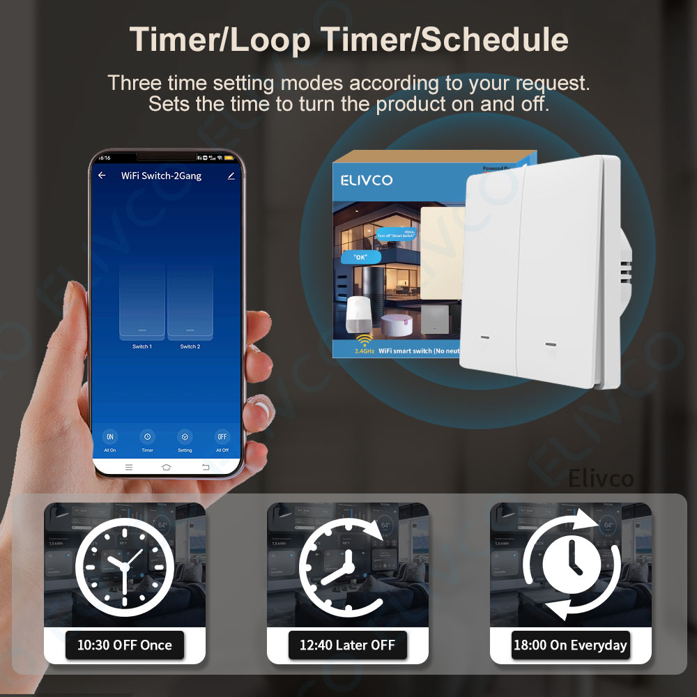 Tuya Wifi Smart Switch No Neut - Smart Home Lighting Control ulasan dan harga