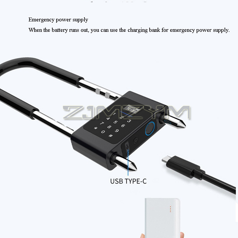 Fingerprint U-Type Lock Electr - Smart Door Lock ulasan dan harga