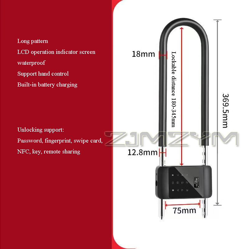 Fingerprint U-Type Lock Electr - Smart Door Lock ulasan dan harga