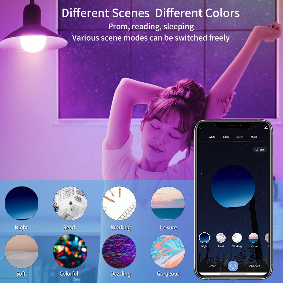 E27 WiFi Smart LED Bulb RGBCW  - Wifi Led Dimmer ulasan dan harga