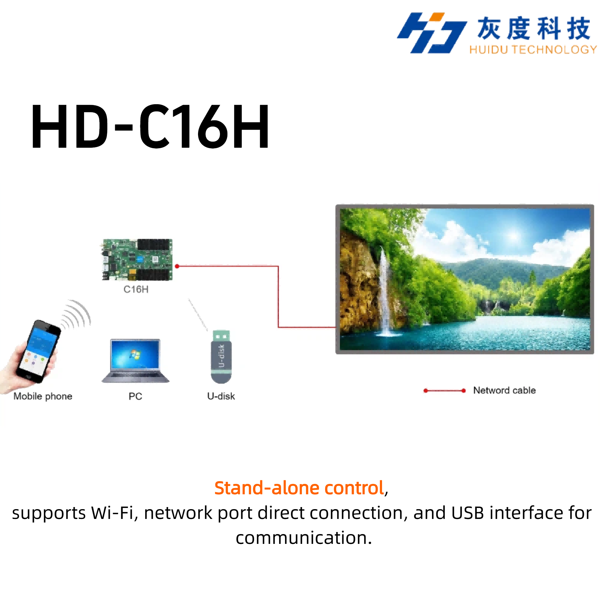 Huidu HD-C16H 4K Dual WiFi LED - Wifi Led Dimmer ulasan dan harga