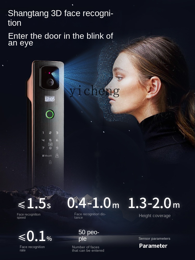 cc293d Face Recognition Smart  - Smart Door Lock ulasan dan harga